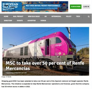 地中海航运MSC收购意大利、西班牙两家铁路运营商-物流之家