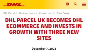 DHL包裹英国更名为DHL电子商务 并推出三个新站点-物流之家