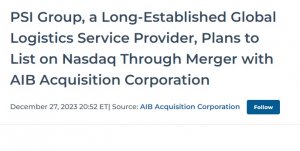 香港物流服务商PSI计划通过与AIB合并在美国上市-物流之家