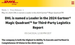 DHL获评2024年Gartner魔力象限领导者-物流之家
