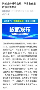 全国快递单日业务量达7.29亿件 创历史新高-物流之家