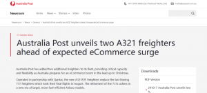 澳大利亚邮政新增两架A321货机-物流之家