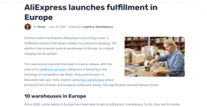 速卖通在欧洲推出“Local+”物流服务-物流之家