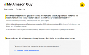 亚马逊AI助手Rufus推出购物历史记忆功能-物流之家