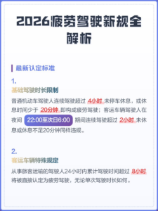 连续开车4小时不休息就违法？2026年这些驾驶新规解读-物流之家