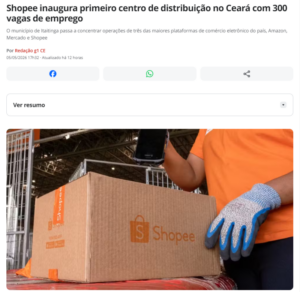 Shopee在巴西塞阿拉州新建配送中心-物流之家